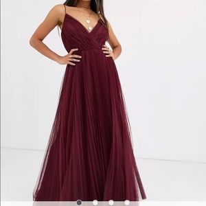 Burgundy Petite Maxi Dress- size 2